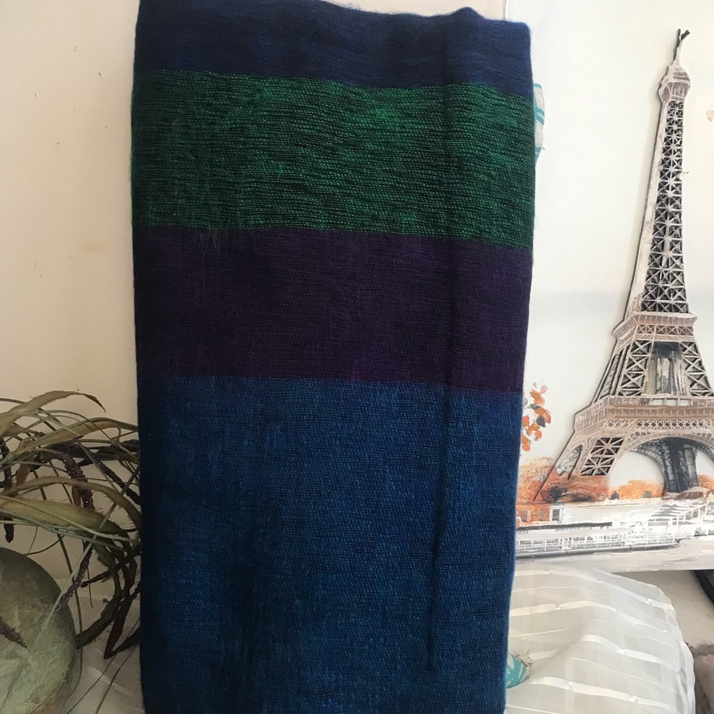 Colorful Striped Scarf Himalayan Yak Wool Shawl Blanket Throws